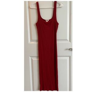 Red midi bodycon dress